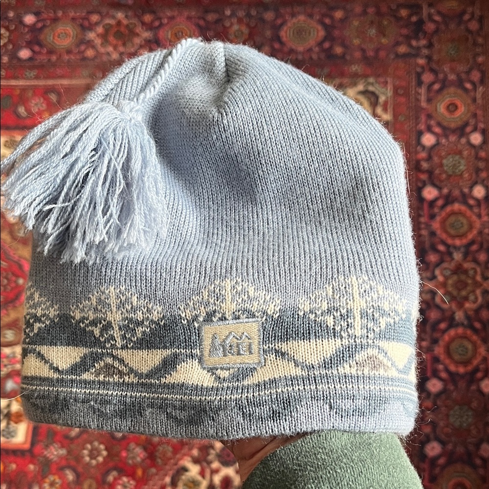 REI-Swix Light Blue Knit Beanie with Tassel